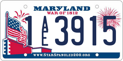 MD license plate 1AE3915