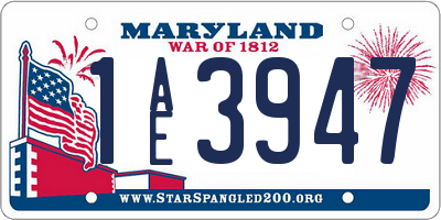 MD license plate 1AE3947