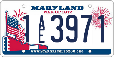 MD license plate 1AE3971