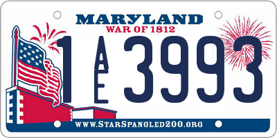 MD license plate 1AE3993