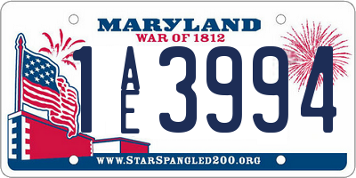MD license plate 1AE3994