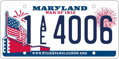 MD license plate 1AE4006