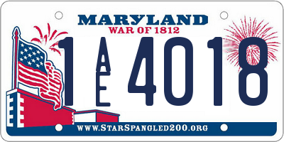 MD license plate 1AE4018