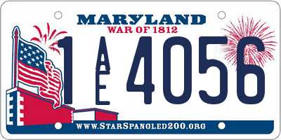 MD license plate 1AE4056