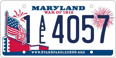 MD license plate 1AE4057