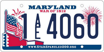 MD license plate 1AE4060