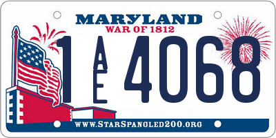 MD license plate 1AE4068