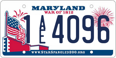 MD license plate 1AE4096