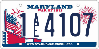 MD license plate 1AE4107