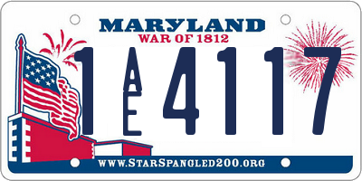 MD license plate 1AE4117
