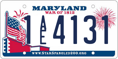 MD license plate 1AE4131