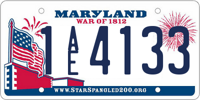 MD license plate 1AE4133