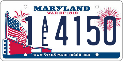 MD license plate 1AE4150