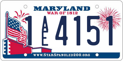 MD license plate 1AE4151