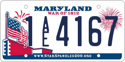MD license plate 1AE4167