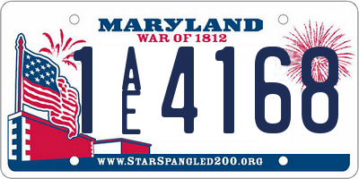 MD license plate 1AE4168