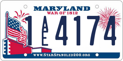 MD license plate 1AE4174
