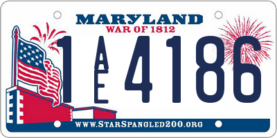 MD license plate 1AE4186
