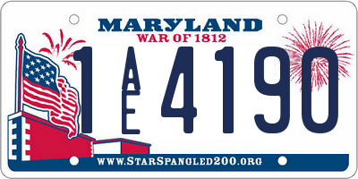 MD license plate 1AE4190