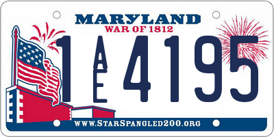 MD license plate 1AE4195