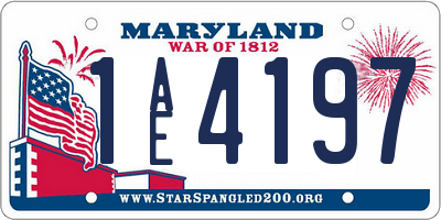 MD license plate 1AE4197