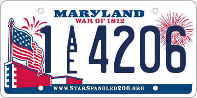 MD license plate 1AE4206
