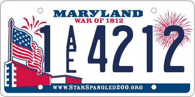MD license plate 1AE4212