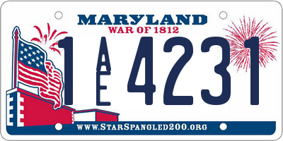 MD license plate 1AE4231