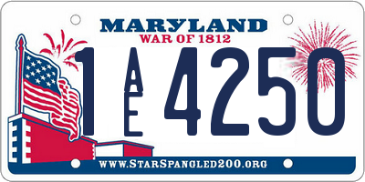MD license plate 1AE4250