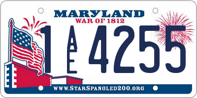 MD license plate 1AE4255