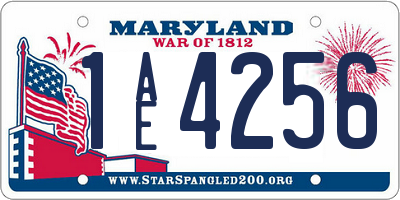 MD license plate 1AE4256