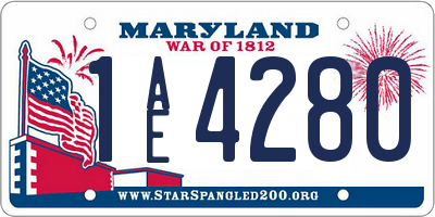 MD license plate 1AE4280