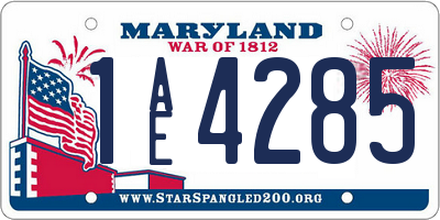 MD license plate 1AE4285