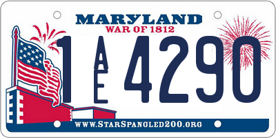 MD license plate 1AE4290