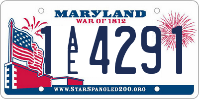 MD license plate 1AE4291