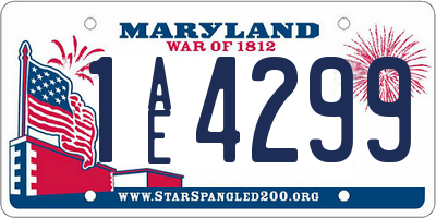 MD license plate 1AE4299