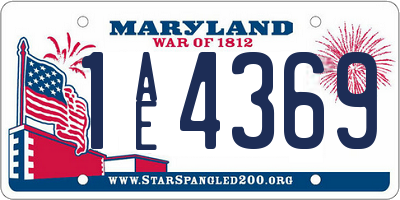 MD license plate 1AE4369