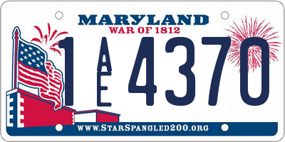 MD license plate 1AE4370