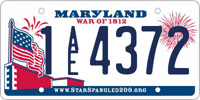 MD license plate 1AE4372