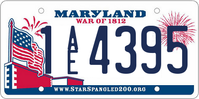 MD license plate 1AE4395