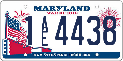 MD license plate 1AE4438