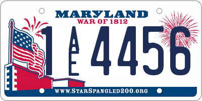 MD license plate 1AE4456