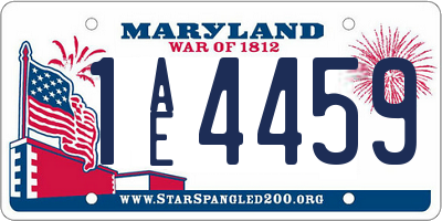 MD license plate 1AE4459