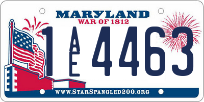 MD license plate 1AE4463