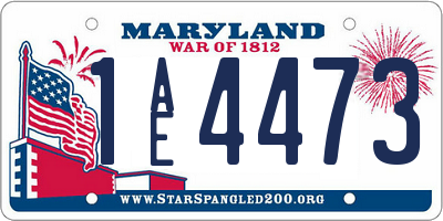 MD license plate 1AE4473