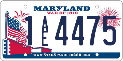 MD license plate 1AE4475