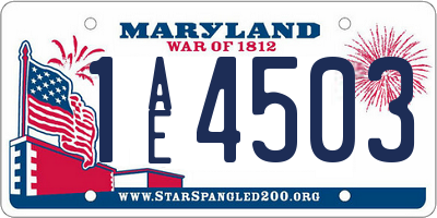 MD license plate 1AE4503
