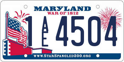 MD license plate 1AE4504