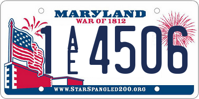 MD license plate 1AE4506