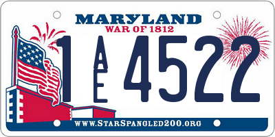 MD license plate 1AE4522